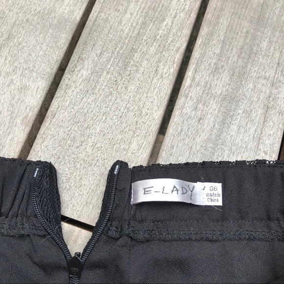 E-Lady | Black Lace Knee Length Skirt - Picture 5 of 6